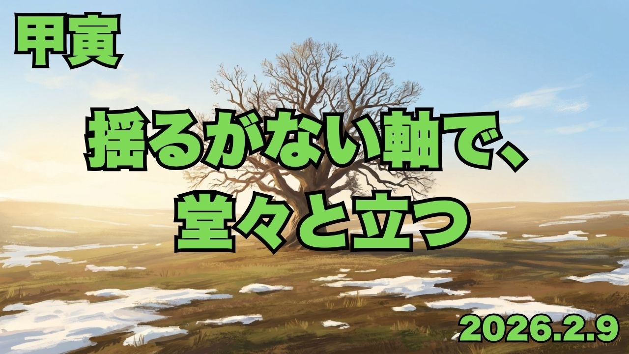 【甲寅の日】春の光を浴びて大地に根を張る、大樹の如き安定感
